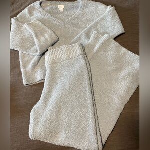 Above the stars baby blue fuzzy lounge set